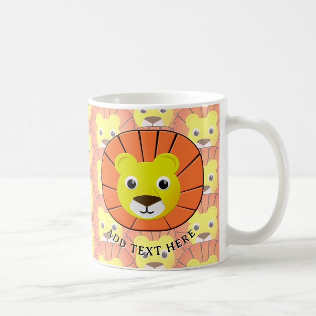 Mug Face de lion mignonne sur tout le Motif d'impressi (Droite)
