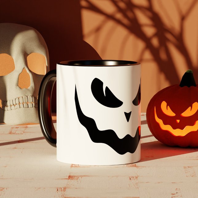 Mug Face Déplaisante du Citrouille Halloween Jack-o'-l (Halloween Jack O Lantern Pumpkin Creepy Face Mug)