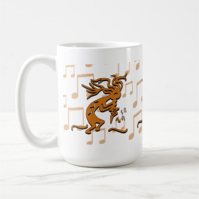 Mug Face Droite Musicien Kokopelli Avec Notes Musicale (Gauche)