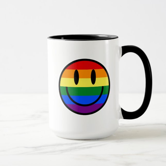 Mug Face souriante arc-en-ciel (Droite)