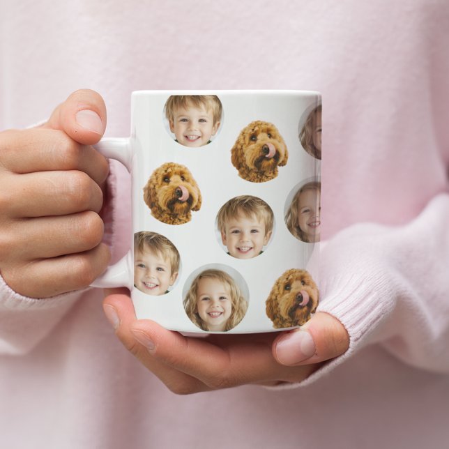 Mug faciale personnalisée à trois photos | Cadeau  (Créateur téléchargé)