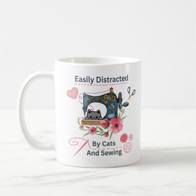 Mug Facile À Distraire Par Les Chats Et Le Louveur De  (Gauche)