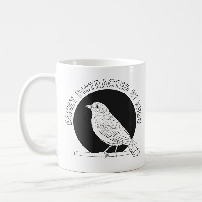 Mug "Facile à distraire par les oiseaux - Amoureux des (Gauche)