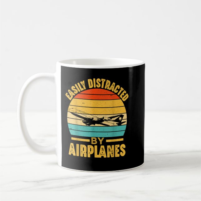Mug Facilement Distrait Par Avion Pilote Cadeaux Drôle (Gauche)