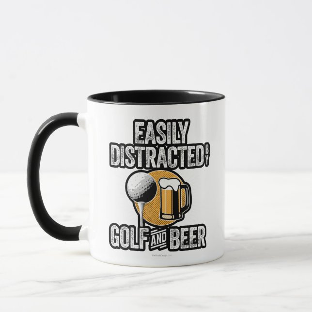 Mug Facilement distrait par Golf et bière (Gauche)