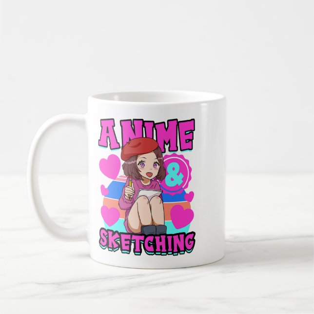 Mug Facilement distrait par l'anime et l'esquisse kawa (Gauche)