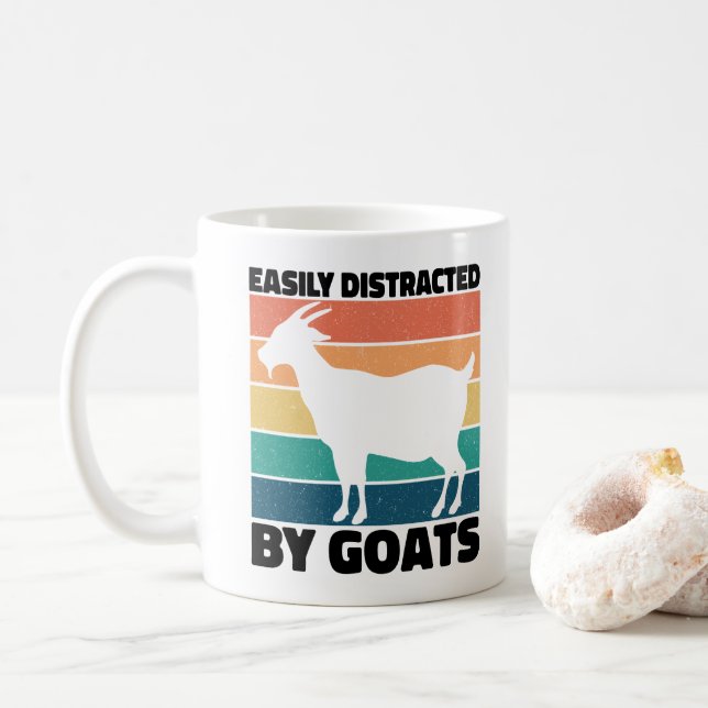 Mug Facilement Distrait Par Les Amoureux De Chèvres Ka (Avec donut)