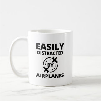 Mug Facilement distrait par les avions amusant pilote 