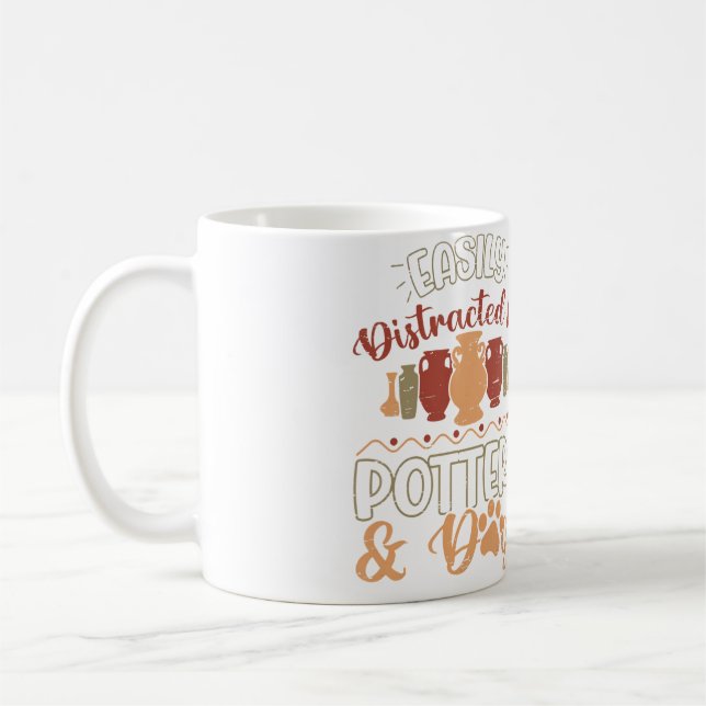 Mug Facilement Distrait Par Les Chiens En Poterie Four (Gauche)