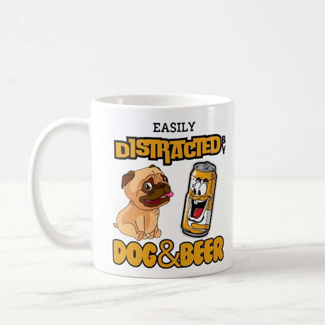 Mug Facilement distrait par les chiens et la bière (Gauche)