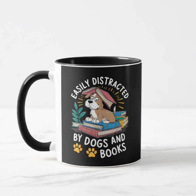 Mug Facilement distrait par les chiens et les livres D (Gauche)