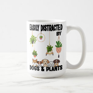 Mug Facilement distrait par les chiens et les Plantes