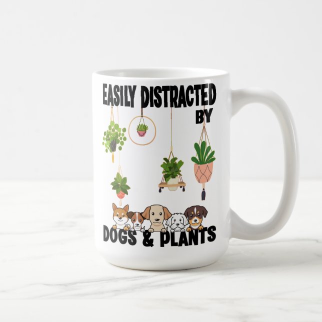 Mug Facilement distrait par les chiens et les Plantes  (Droite)