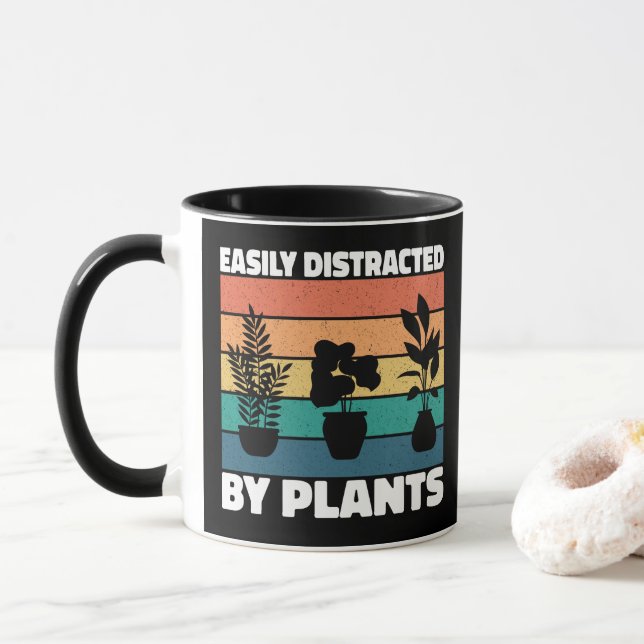 Mug Facilement Distrait Par Les Plantes Amoureux Du Ja (Avec donut)