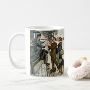 Mug Facteur de Noël victorien vintage livraison