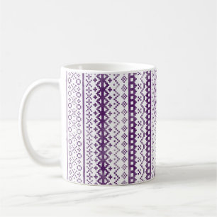 Mug Faded Fair Isle Knit Aquarelle Cabincore violet