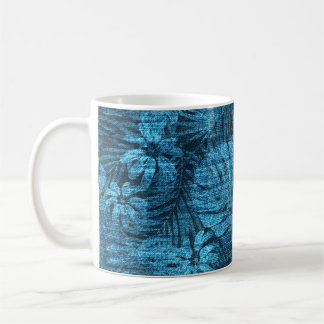 Mug Faded jeans avec motif feuille tropical