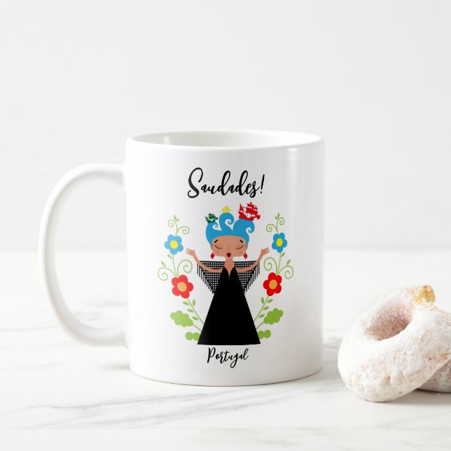 Mug Fado chanteuse avec caravelle portugaise (Avec donut)
