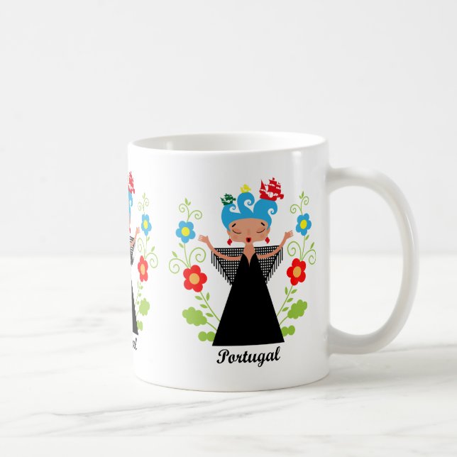 Mug Fado chanteuse avec caravelle portugaise (Droite)