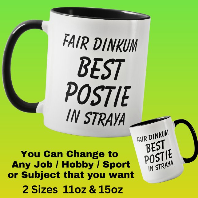 Mug Fair Dinkum BEST POSTIE (Postman) en Straya (Créateur téléchargé)
