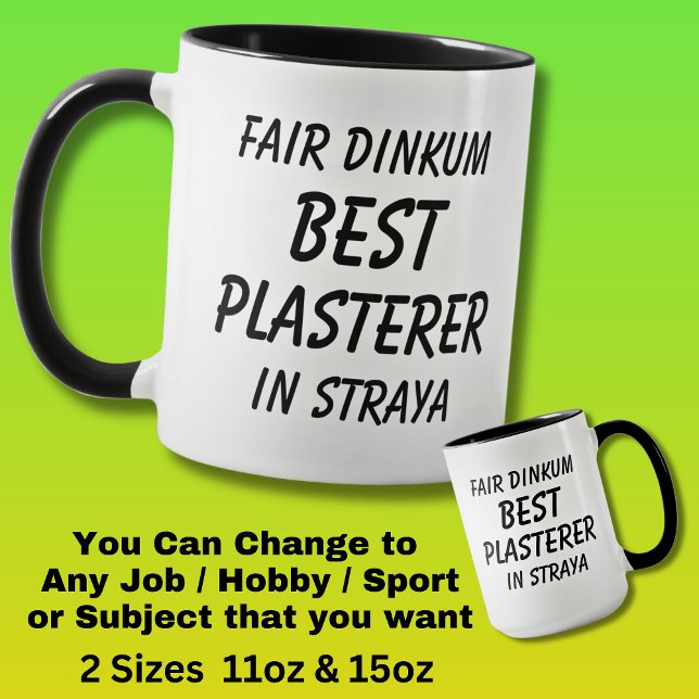 Mug Fair Dinkum MEILLEUR PLASTERER à Straya (Créateur téléchargé)