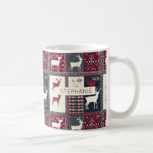 Mug Fair Isle Patchwork   Renne rustique (2)
