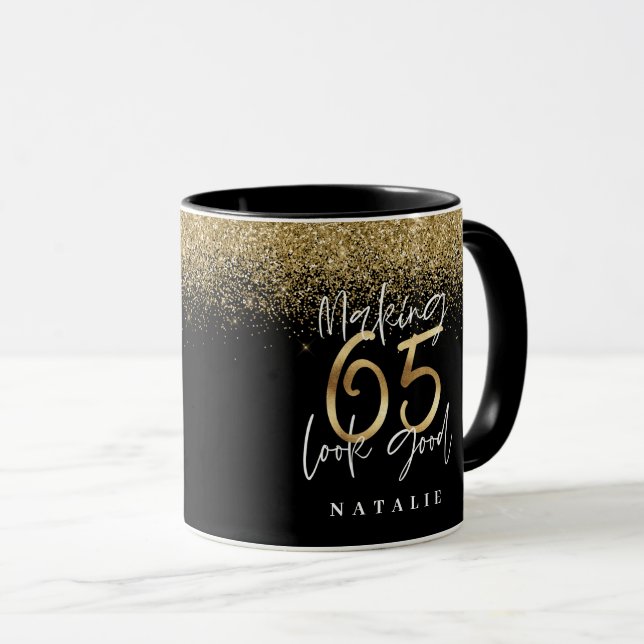 Mug Faire 65 look bonne parties scintillant or fête d' (Devant droit)