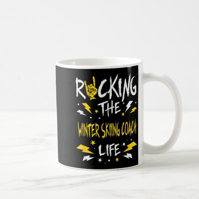 Mug Faire bouger l'entraîneur de ski d'hiver drôle de  (Droite)