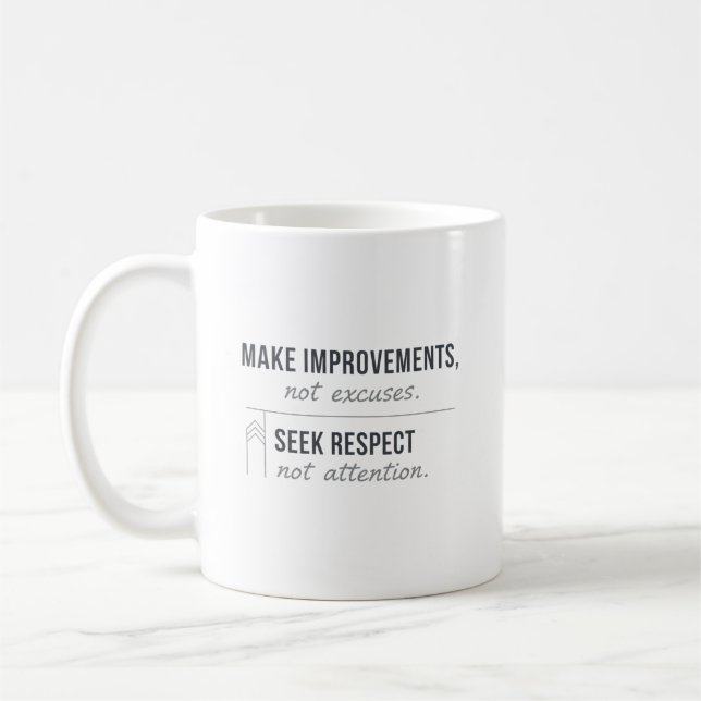 Mug Faire des améliorations, pas des excuses (Gauche)