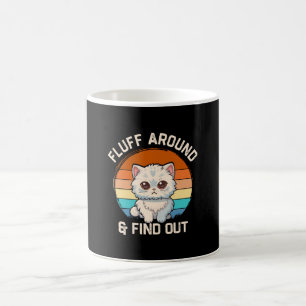 Mug Faire du Fluff et Découvrir Drôle Chat Rétro