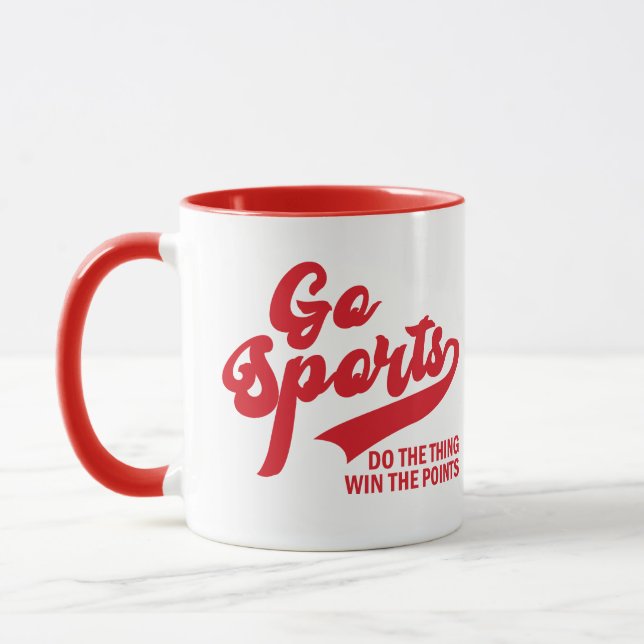 Mug Faire du sport, faire la chose, gagner des points, (Gauche)