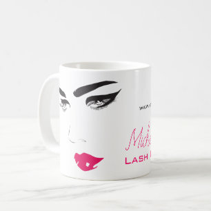 Mug Faire face à de longues cils rose lèvres Lash Exte