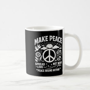 Mug Faire la paix répandre l'amour pas la guerre retro