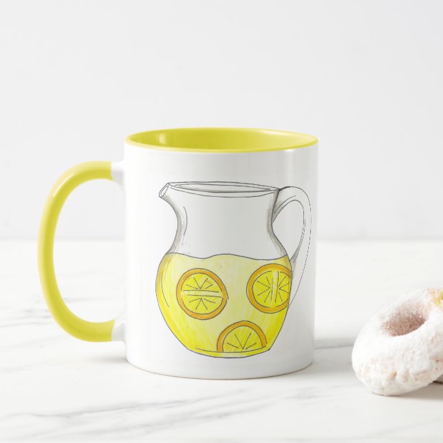 Mug Faire Lemonade Lemon Ade Yellow Citrus Pitcher (Avec donut)