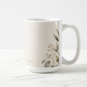 Mug Faire-part de mariage Élégant Botanique Européen