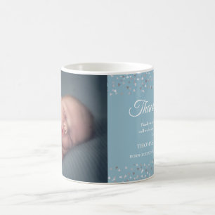Mug Faire-part de naissance de garçon bleu remerciemen