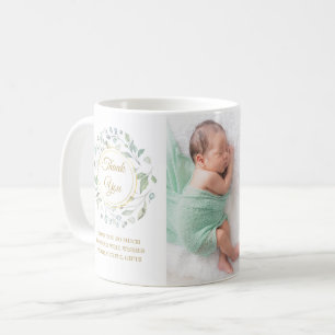 Mug Faire-part de naissance Remerciement floral photo