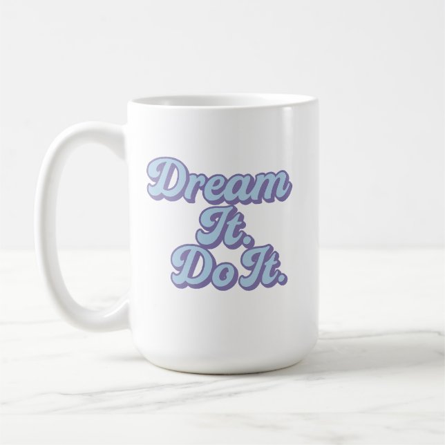 Mug Faire un rêve, le réaliser – Esthétique pastel mot (Gauche)