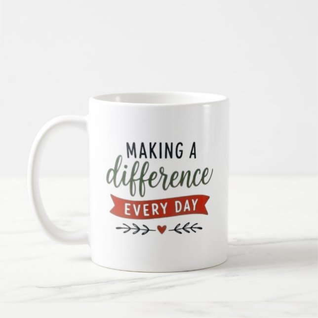 Mug Faire une différence chaque jour Inspirant (Gauche)