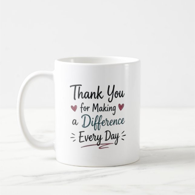 Mug Faire une différence chaque jour Personnalisé (Gauche)