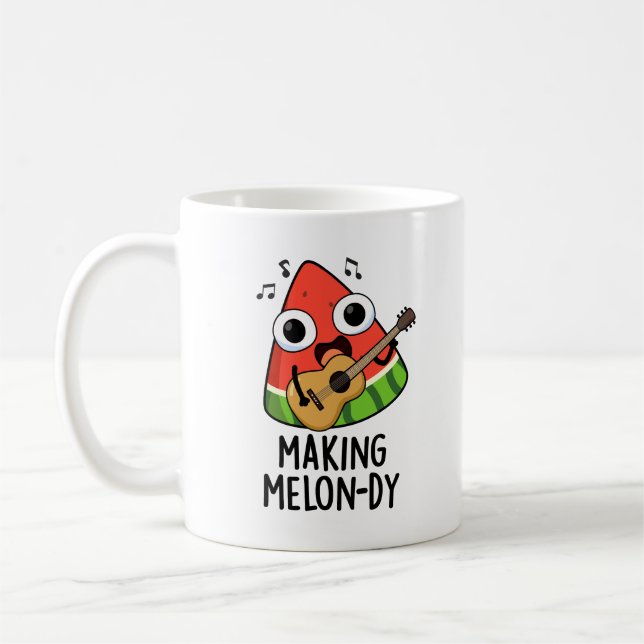 Mug Faire une mélodie drôle de pun de melon  (Gauche)