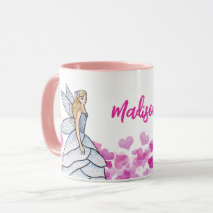 Mug Fairy Princess Pink Hearts Illustration de mode
