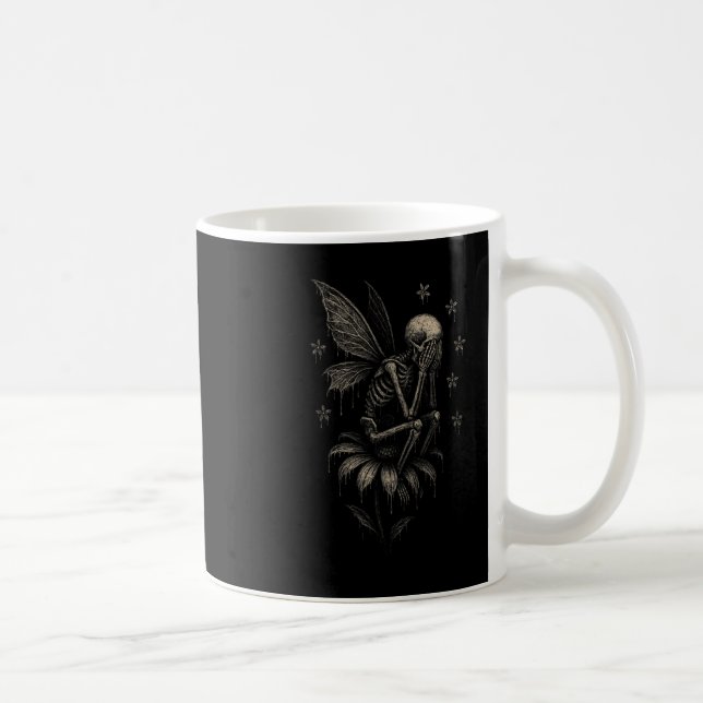 Mug Fairycore Emo Goth Tee Sad Crier Squelette Fée G (Droite)