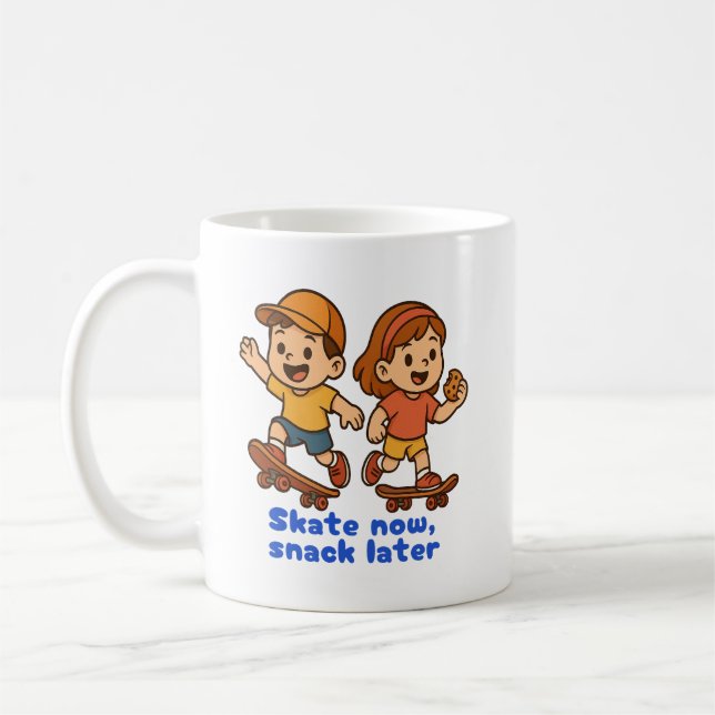 Mug Fais du Skate Maintenant, Grignote Plus Tard – Des (Gauche)