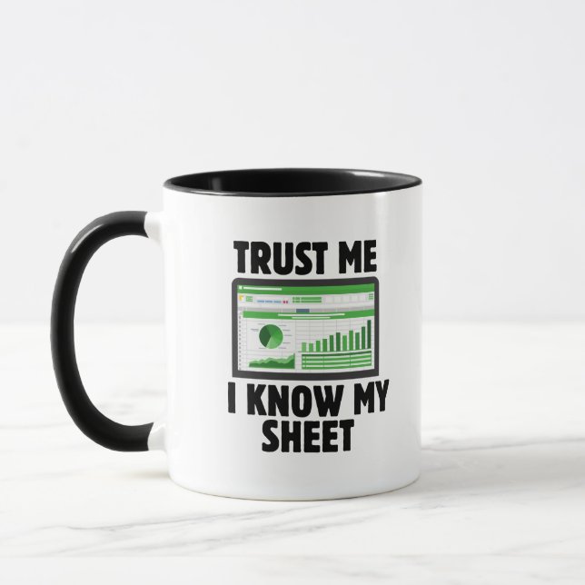 Mug Fais-moi confiance, je connais ma feuille, cadeau  (Gauche)