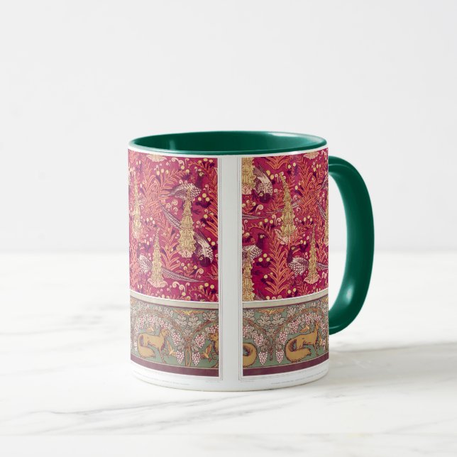 Mug Faisan renard Art nouveau Foxglove verneuil rouge (Devant droit)