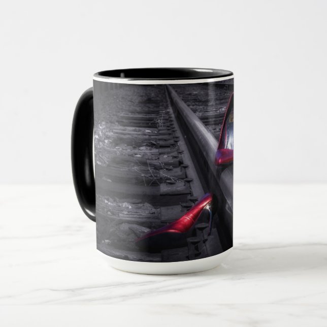 Mug Faisant à vos propres voies le chemin de fer rouge (Devant gauche)