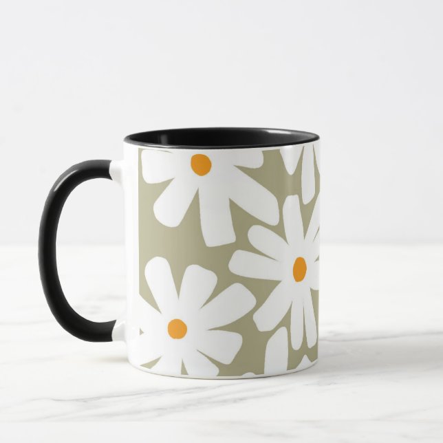 Mug Faisceaux de printemps fleuris rétro motif sauge v (Gauche)