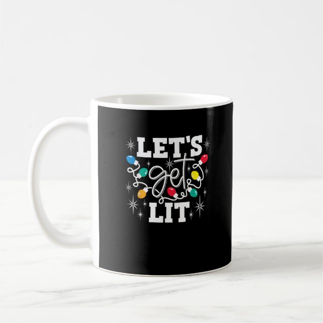 Mug Faisons des lumières de Noël amusantes Rétro (Gauche)
