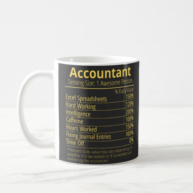 Mug fait comptable sur la nutrition, faits nutritionne (Gauche)
